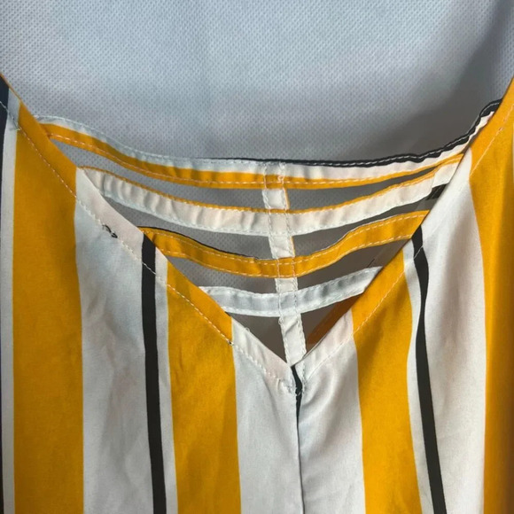 Ellen‎ Weaver NWT Spaghetti Strap Wide Leg Boho Striped Jumpsuit Size Small - Picture 4 of 12